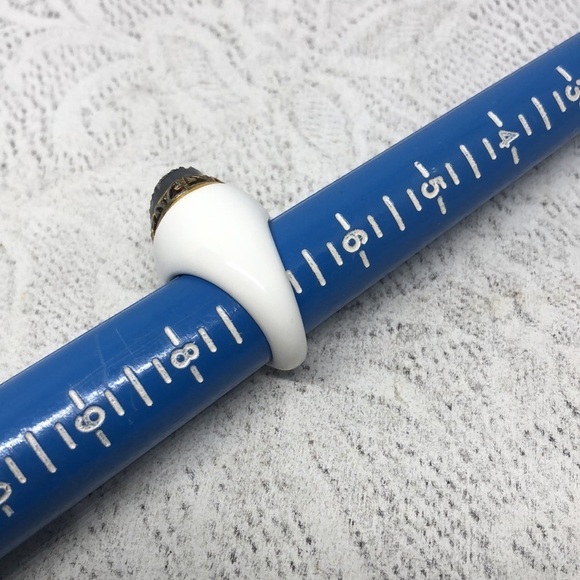 Retro style sparkling druzy sterling silver dressy statement size style ring. - Picture 7 of 7